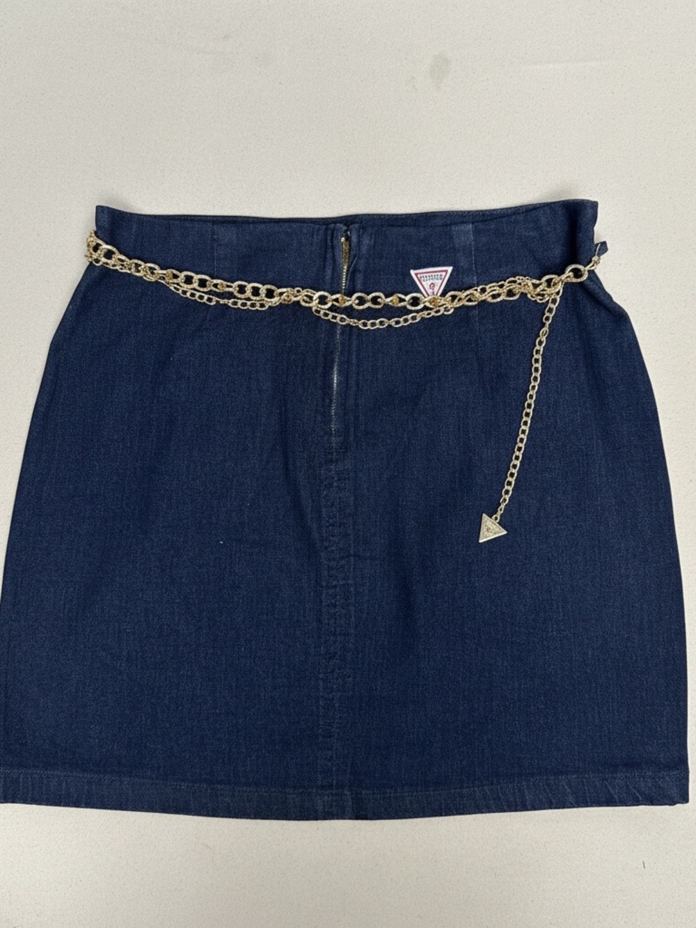 Guess Navy Denim Mini Skirt with Subtle Hardware